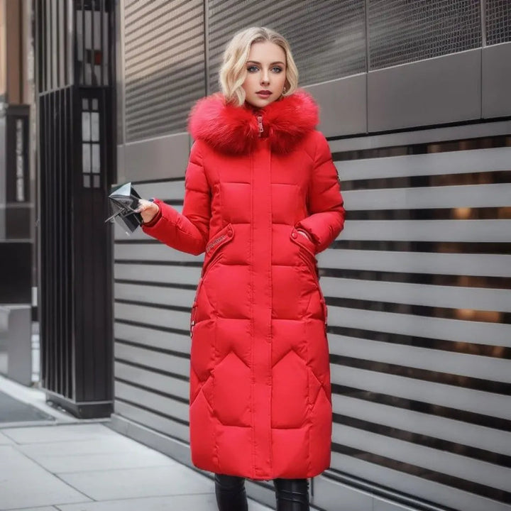 Hannah | Women’s Winter Quilted Coat with Hood Trim