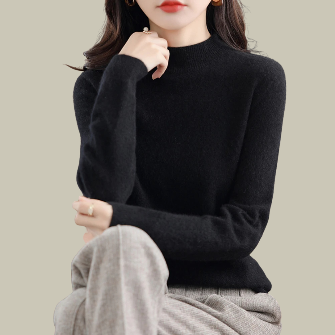 Ivy | Women’s High Neck Slim Fit Merino Wool Sweaters