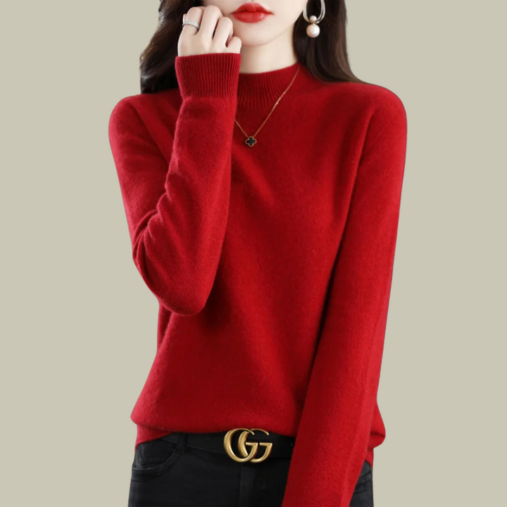 Ivy | Women’s High Neck Slim Fit Merino Wool Sweaters