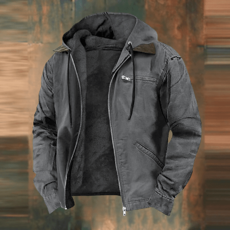 Men’s Hooded Zip-Up Winter Casual Jacket