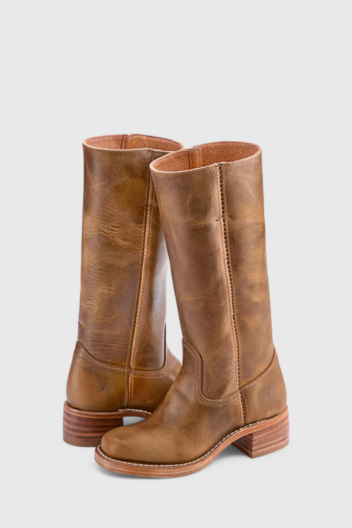 Ella | Women’s Leather Knee-High Boots with Heels