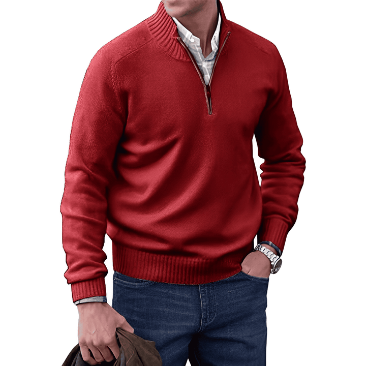 Evan | Men’s Knitted Half-Zip Pullover Jumper