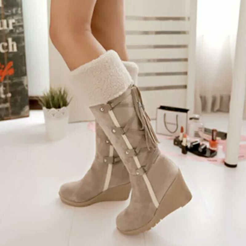 Women’s Fur Lined Wedge Winter Boots