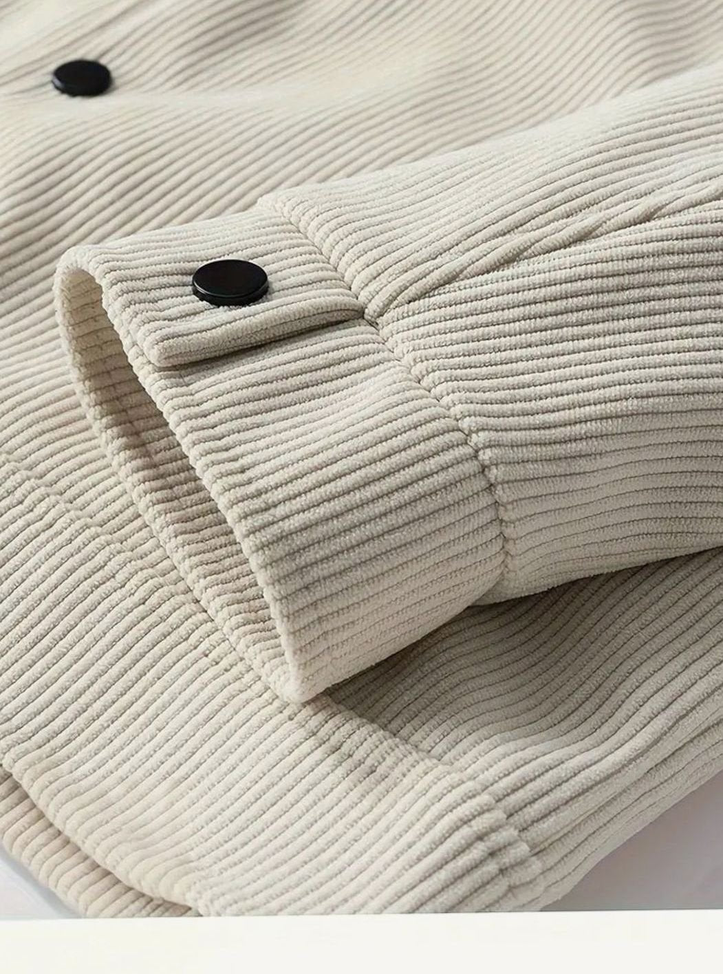 Men's Corduroy Snap-Button Shirt Jacket with Chest Pockets