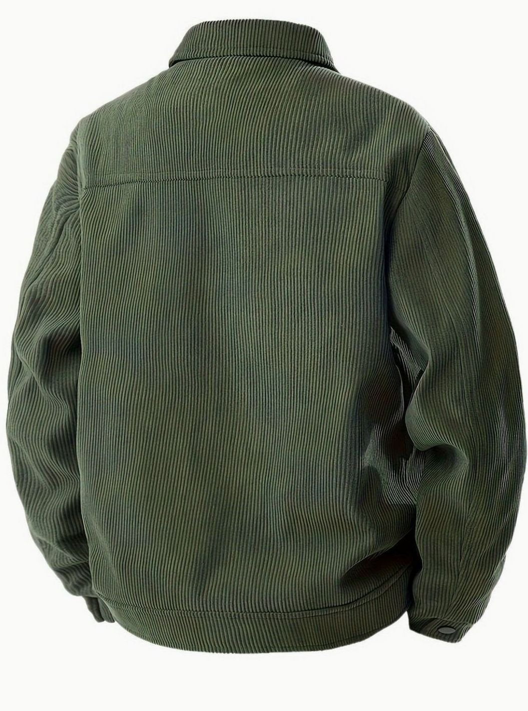 Men's Corduroy Snap-Button Shirt Jacket with Chest Pockets