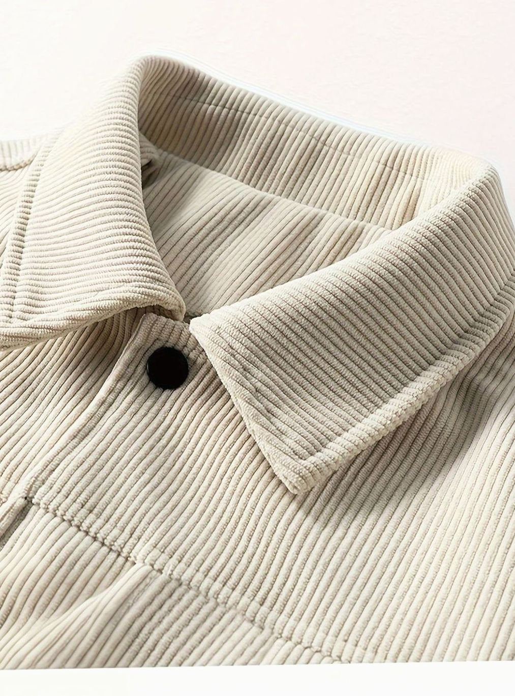 Men's Corduroy Snap-Button Shirt Jacket with Chest Pockets