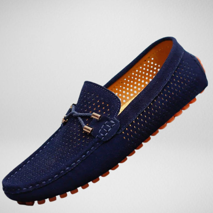 Men's Perforated Suede Slip-On Driving Loafers