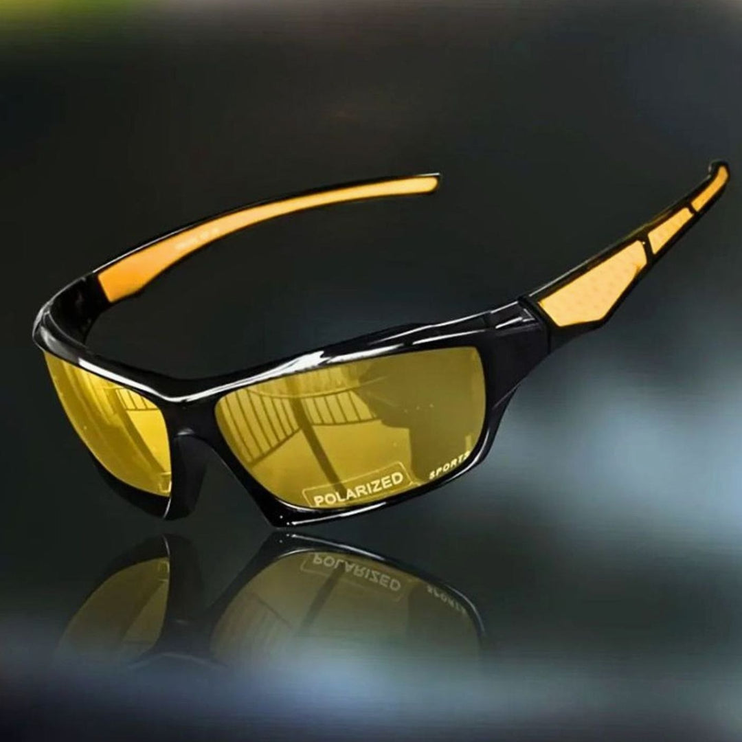 Men's Polarized Shield Sport Wrap Sunglasses - Yellow
