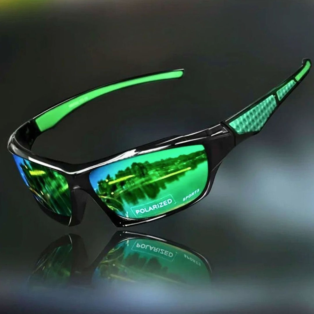 Men's Polarized Shield Sport Wrap Sunglasses - Green