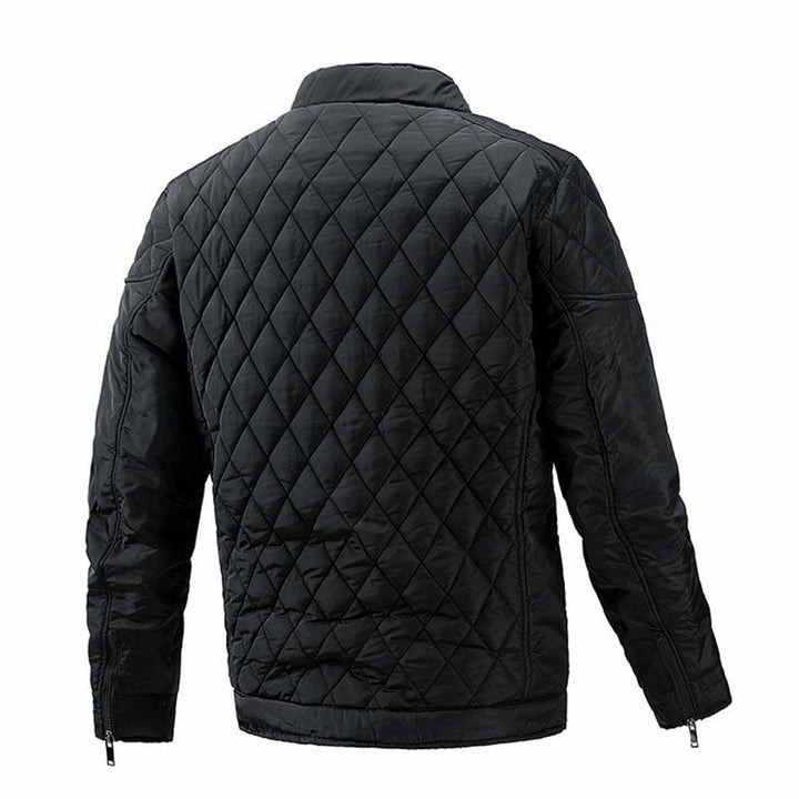 Men's Quilted Diamond-Stitch Zip-Up Padded Jacket