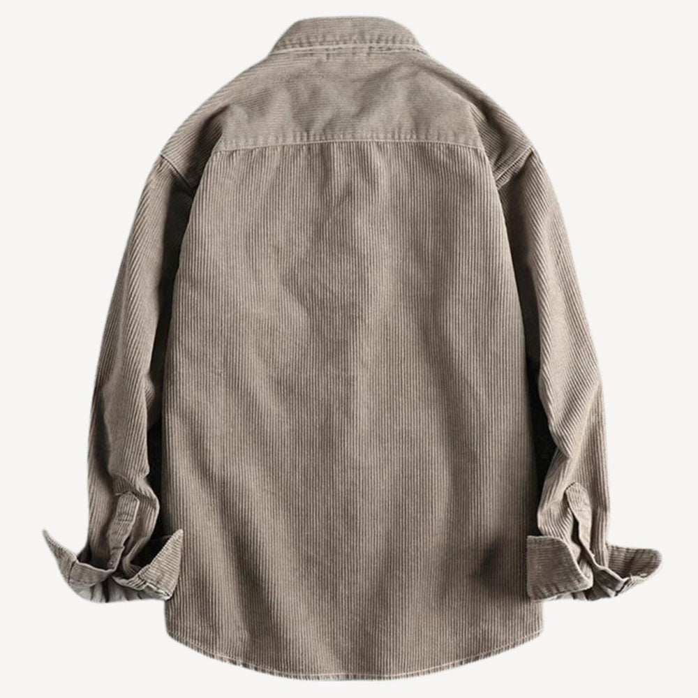 Men's Relaxed-Fit Corduroy Button-Up Long Sleeve Shirt