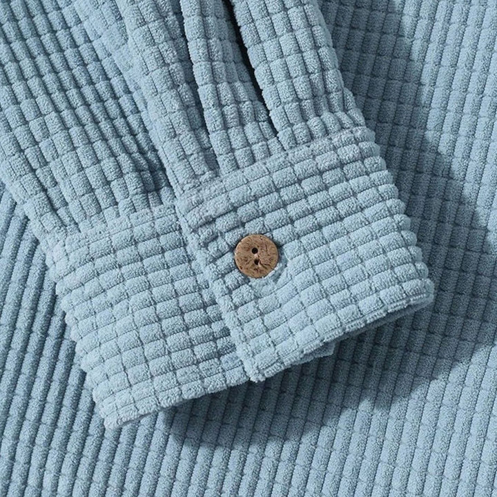 Men's Relaxed-Fit Hooded Corduroy Button-Front Overshirt