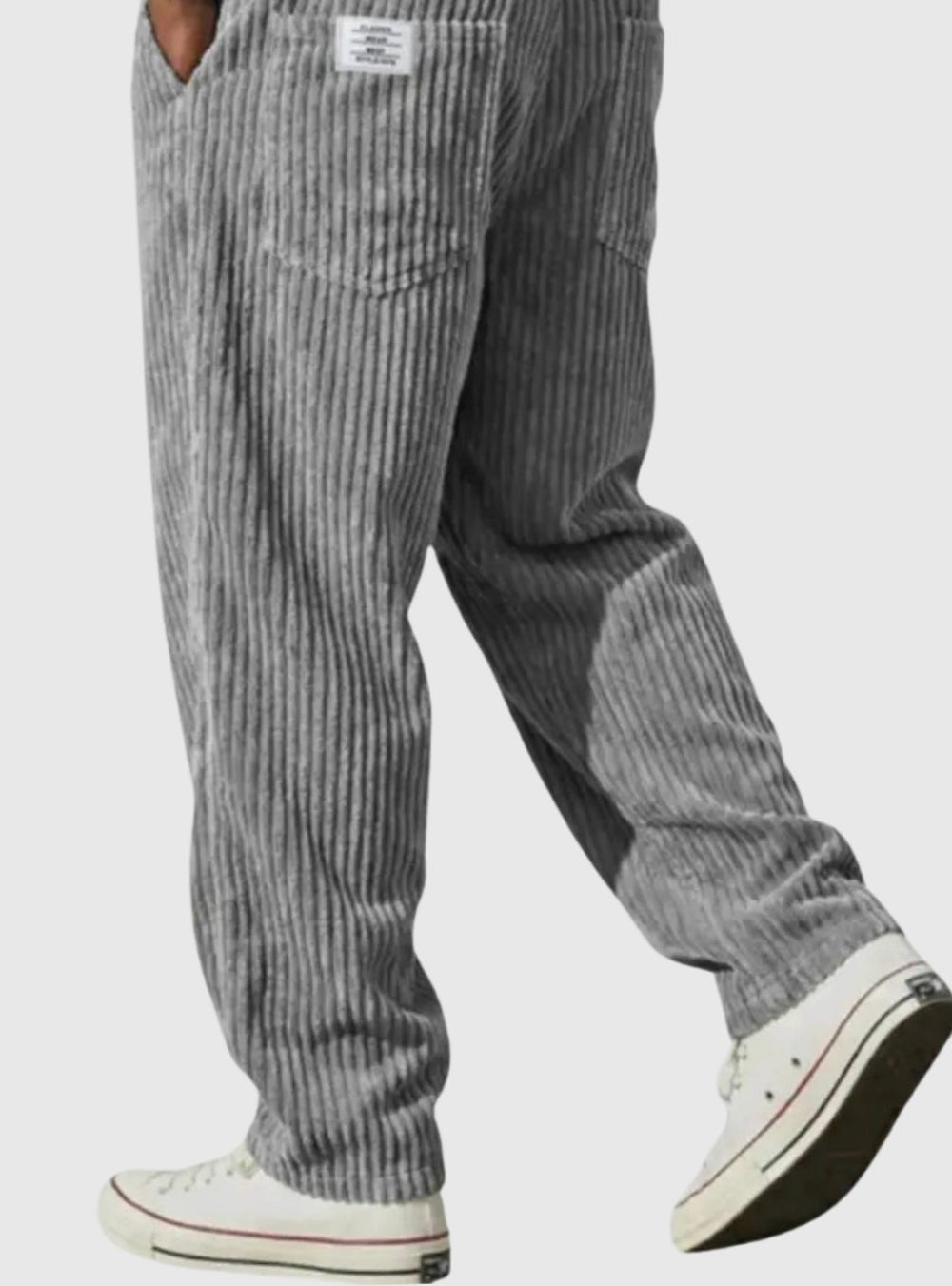 Men's Relaxed-Fit Vintage Corduroy Trousers Drawstring Waist