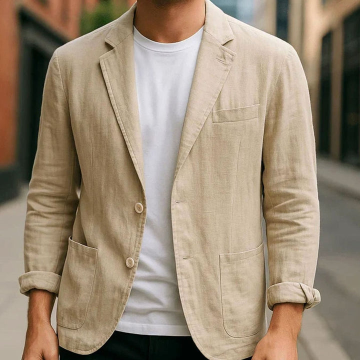Men's Slim-Fit Lightweight Two-Button Blazer - Beige