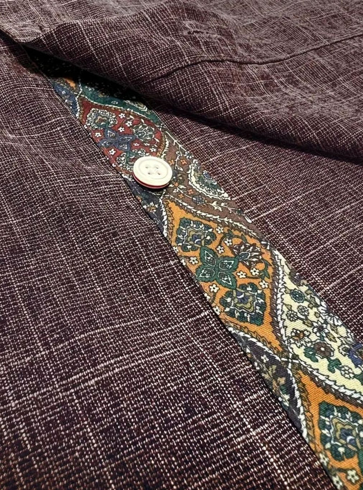 Men's Tailored Slim-Fit Contrast-Cuff Button-Up Shirt