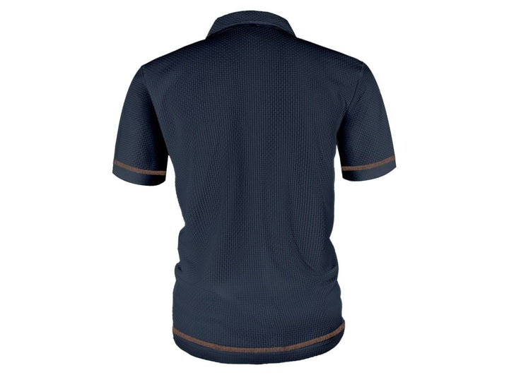 Men's Textured Button-Placket Smart Polo Shirt