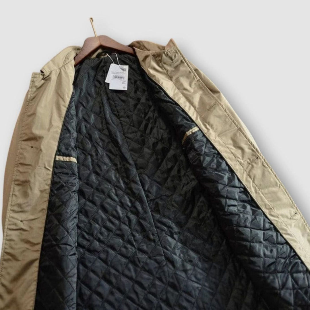 Men's Weather-Resistant Relaxed-Fit Button-Up Overcoat