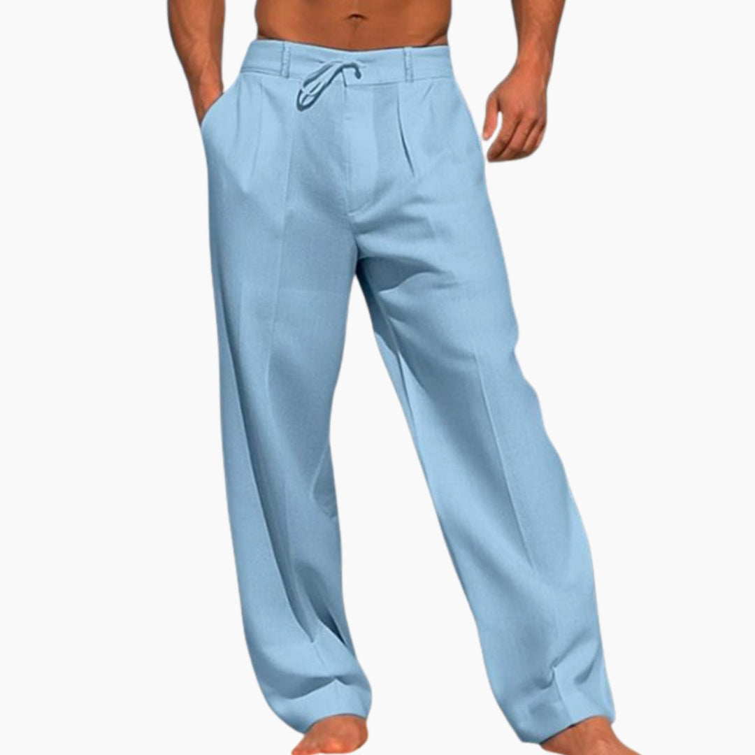 Men's Wide Leg Drawstring Relaxed-Fit Trousers
