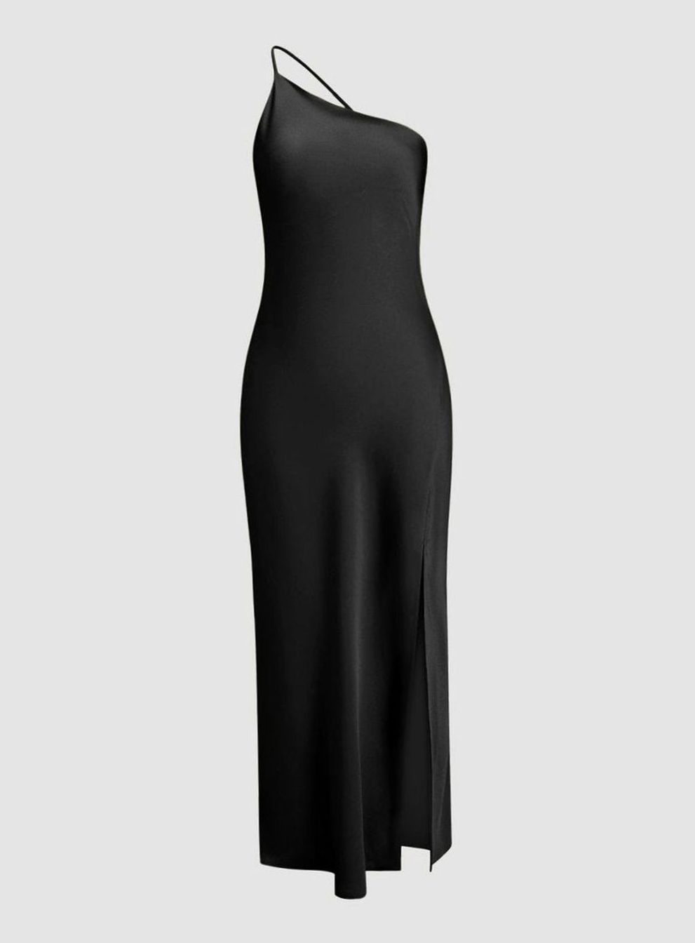 Women's Backless Satin Slip Midi Dress Open Back Side Slit