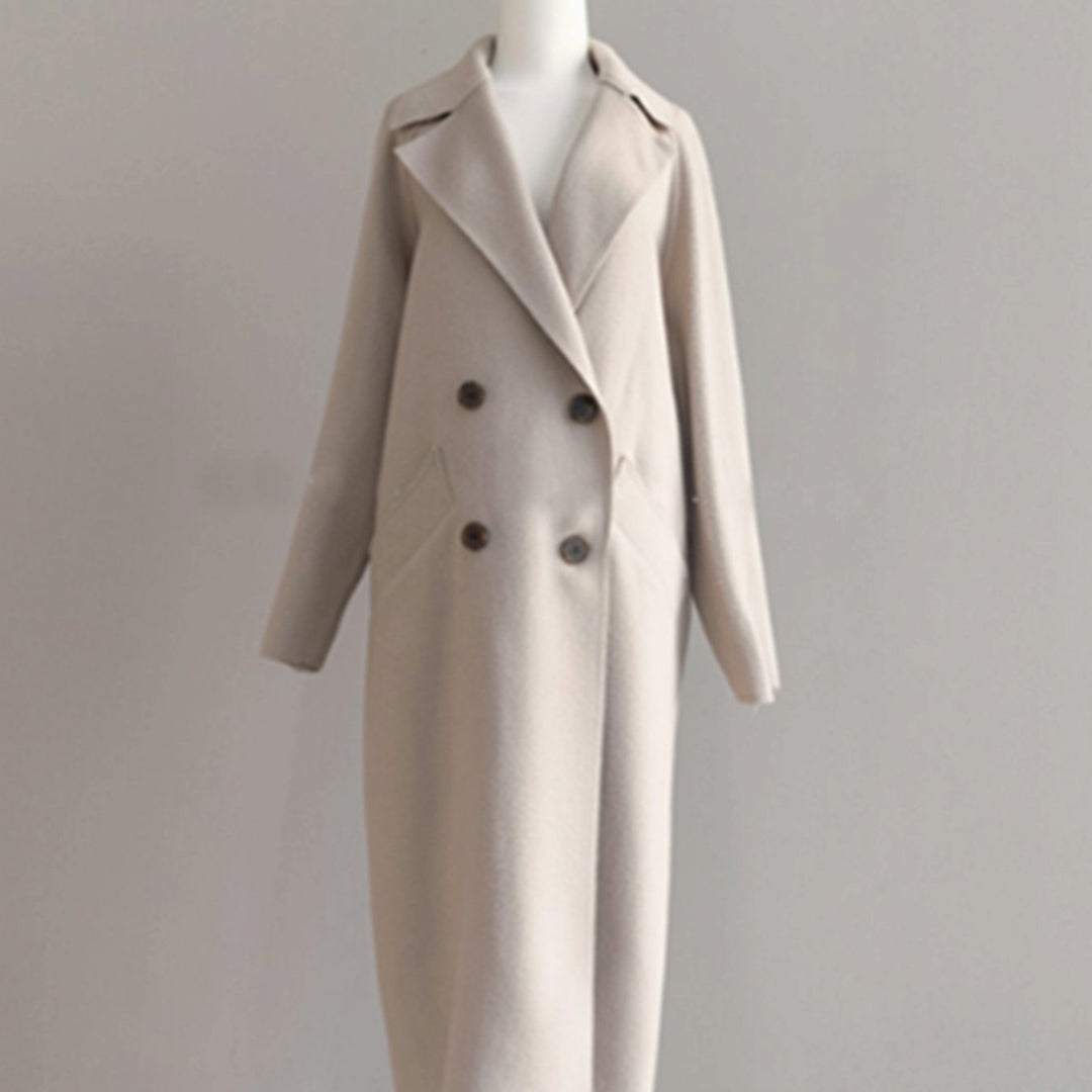 Women's Belted Long Wool-Blend Wrap Winter Coat