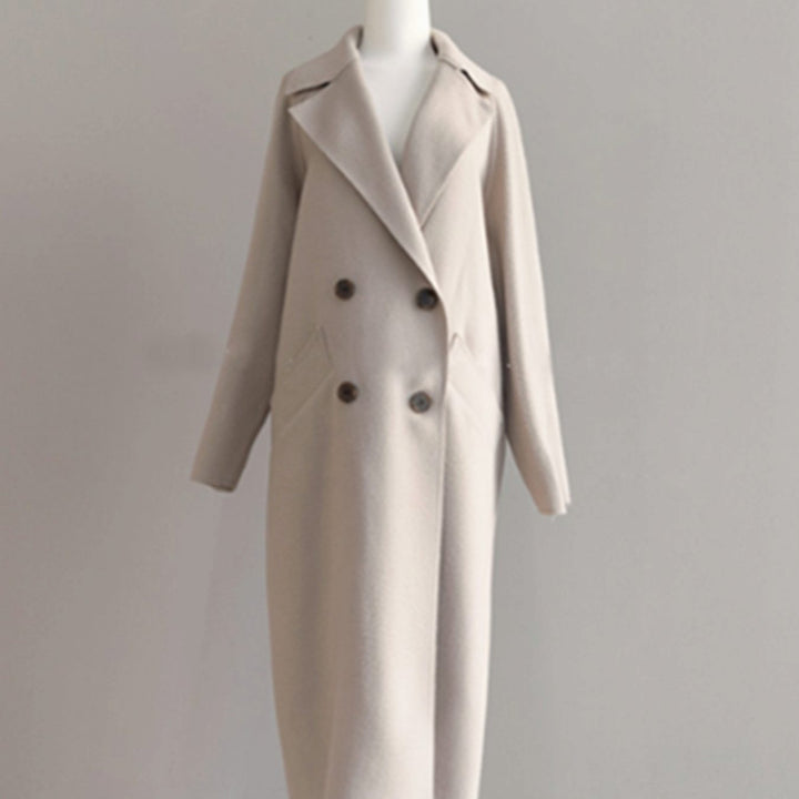 Women's Belted Long Wool-Blend Wrap Winter Coat
