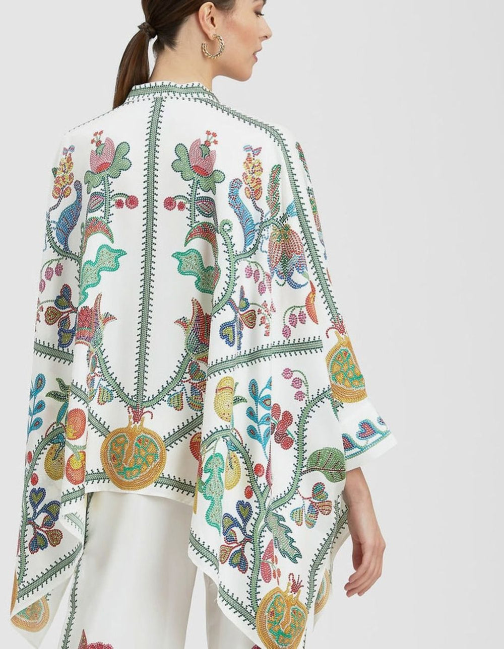 Women's Boho Kimono-Sleeve Top Wide-Leg Trouser Two-Piece Set