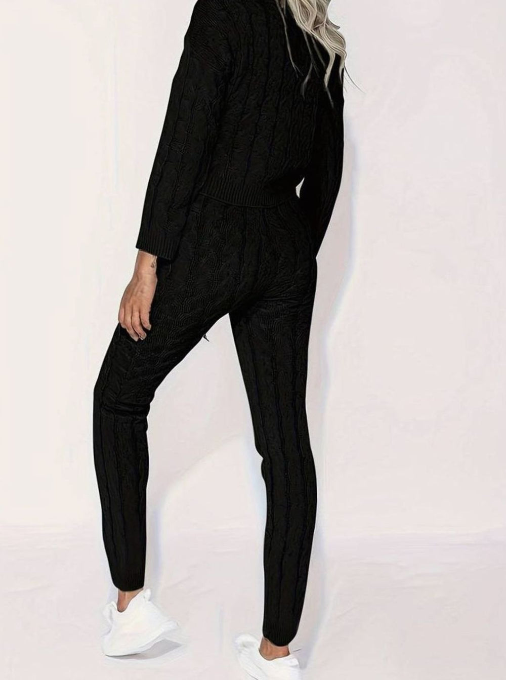 Women's Cable-Knit Loungewear Jumper Trouser Co-ord Set