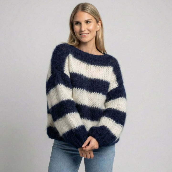 Women's Chunky Striped Loose-Fit Oversized Knitted Jumper