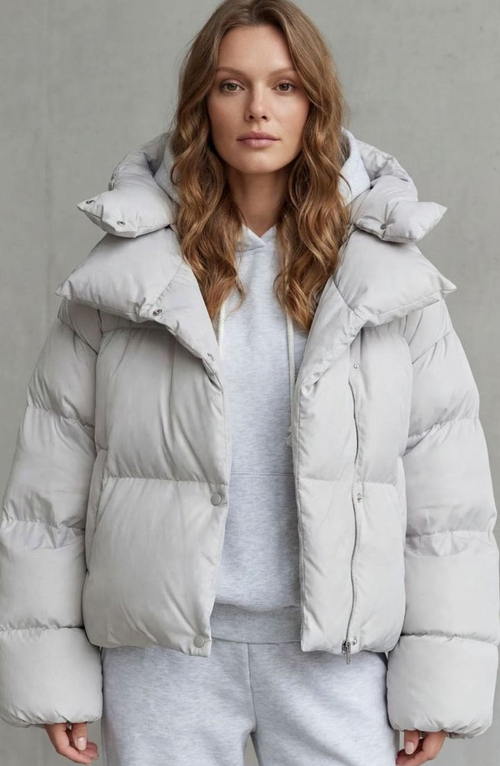 Women's Cropped Puffer Jacket Hooded Short Winter Coat