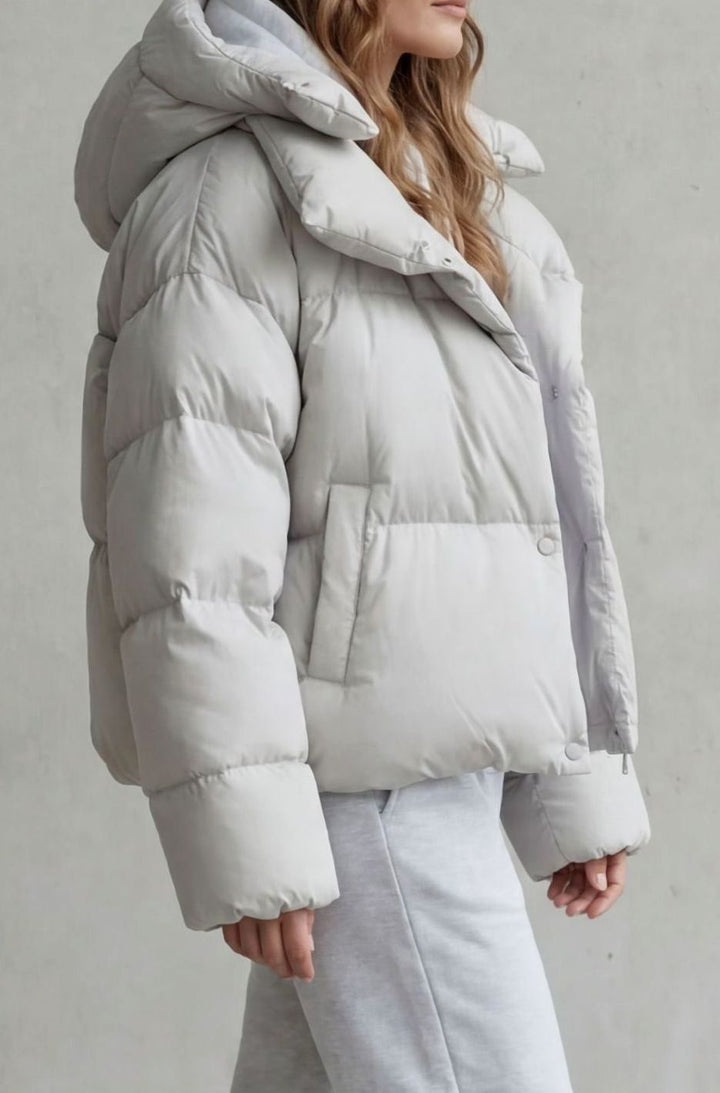 Women's Cropped Puffer Jacket Hooded Short Winter Coat