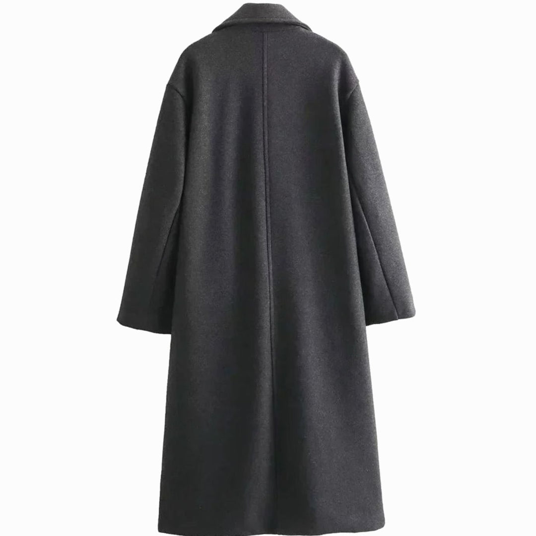 Women's Double-Breasted Long Wool-Blend Winter Coat
