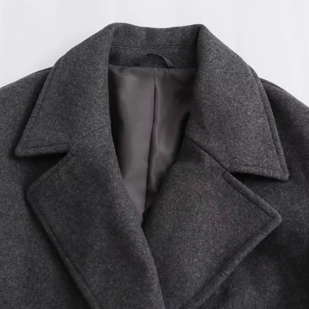 Women's Double-Breasted Long Wool-Blend Winter Coat