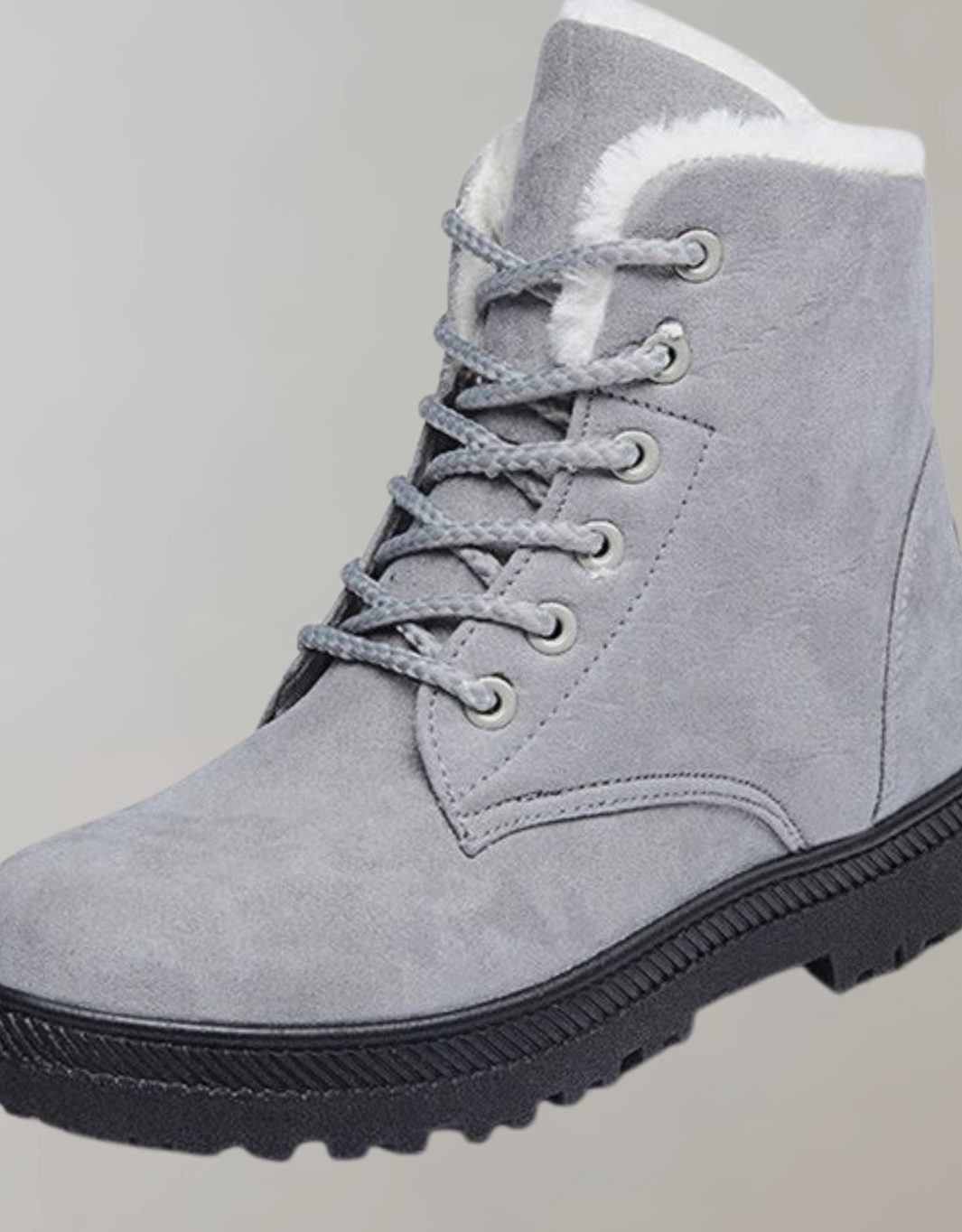 Women's Faux-Suede Fleece-Lined Lace-Up Ankle Boots