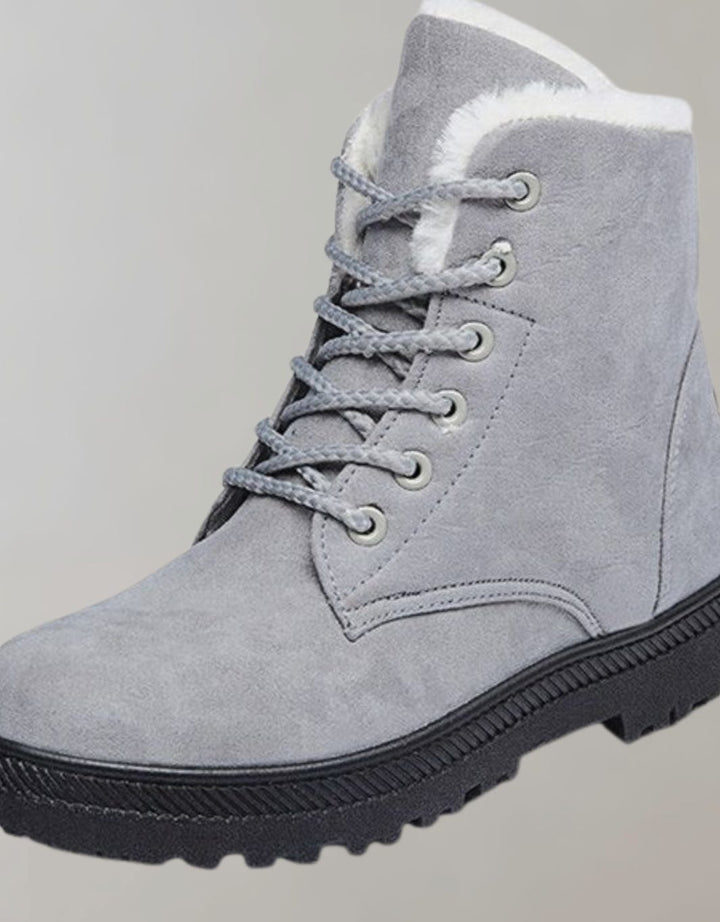 Women's Faux-Suede Fleece-Lined Lace-Up Ankle Boots