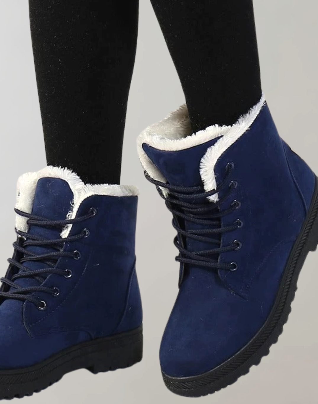 Women's Faux-Suede Fleece-Lined Lace-Up Ankle Boots