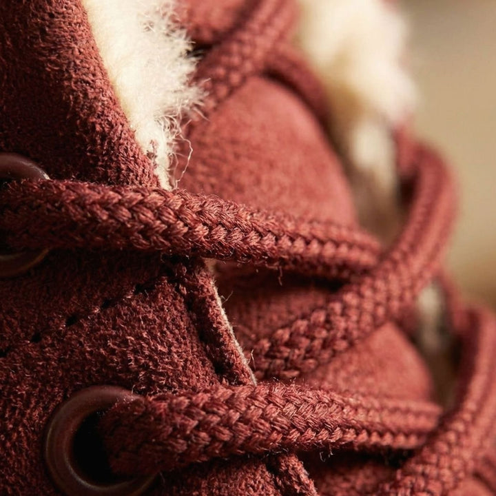 Women's Faux-Suede Fleece-Lined Lace-Up Winter Ankle Boots