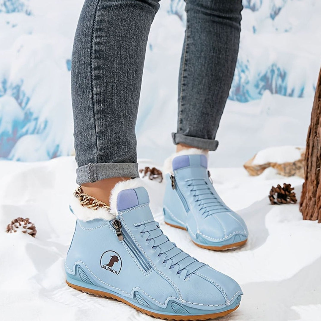 Women's Fleece-Lined Lace-Up Winter Ankle Boots Wide Toe Box