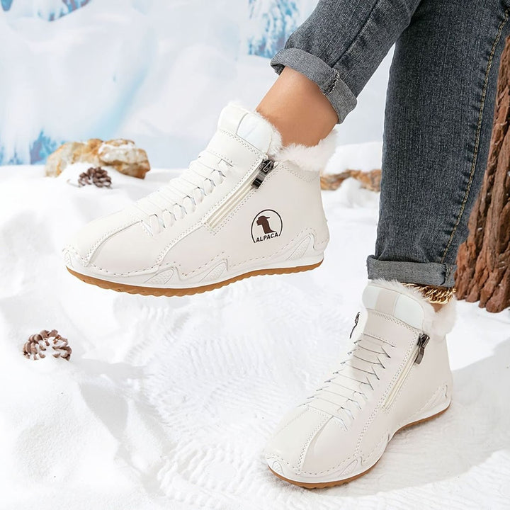 Women's Fleece-Lined Lace-Up Winter Ankle Boots Wide Toe Box