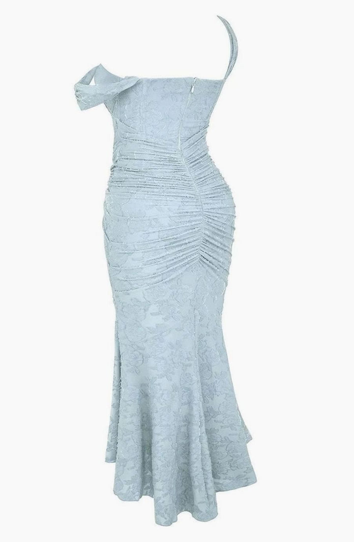Women's Floral Jacquard Corset Mermaid Midi Party Dress