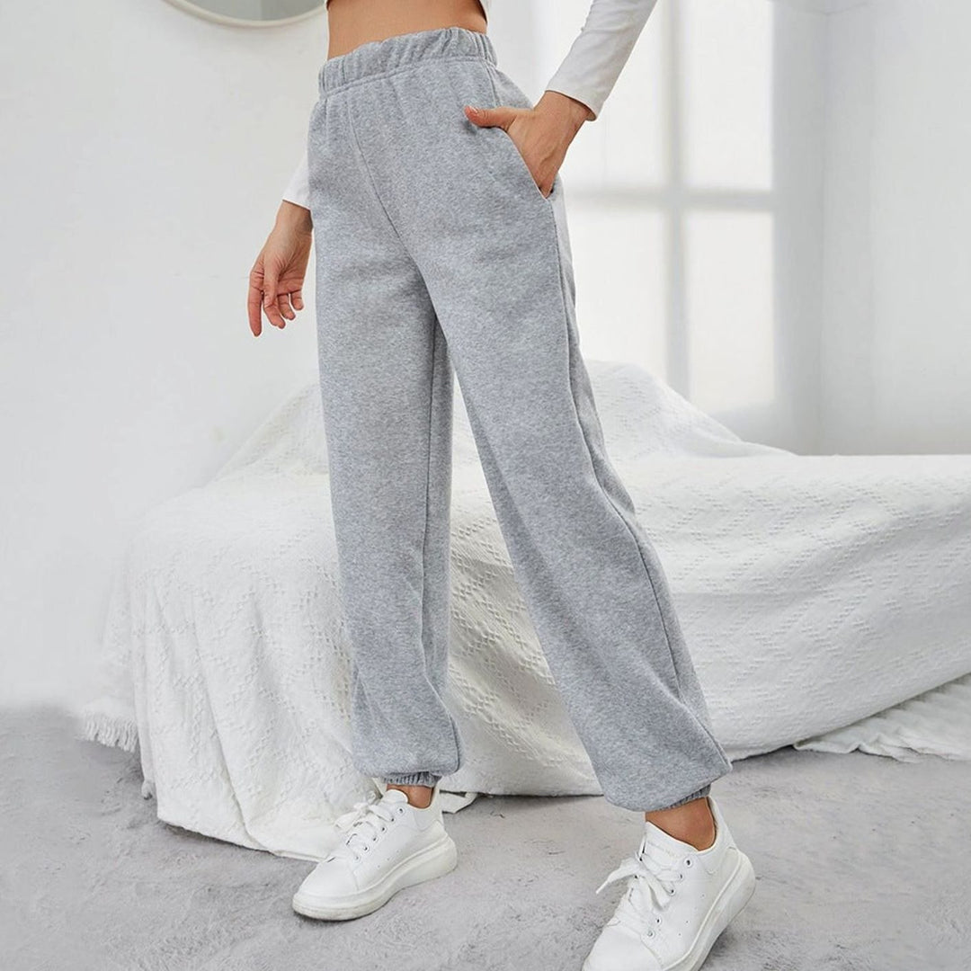 Women's High-Waist Relaxed-Fit Elasticated Jogger Sweatpants