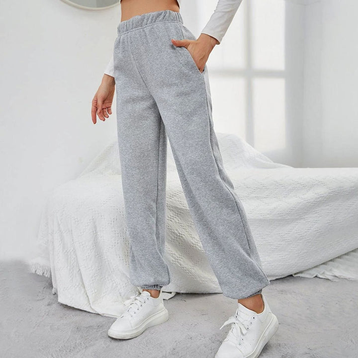 Women's High-Waist Relaxed-Fit Elasticated Jogger Sweatpants