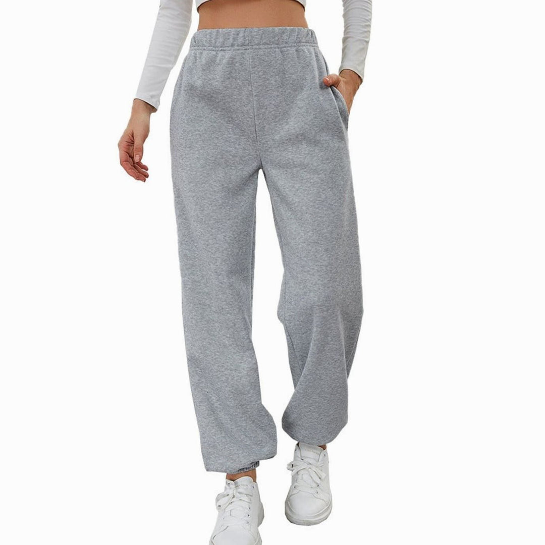 Women's High-Waist Relaxed-Fit Elasticated Jogger Sweatpants