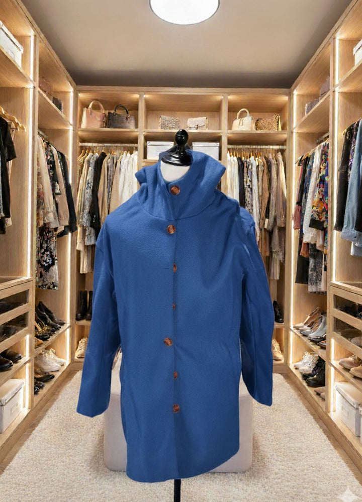 Women's Hooded Button-Front Oversized Coat