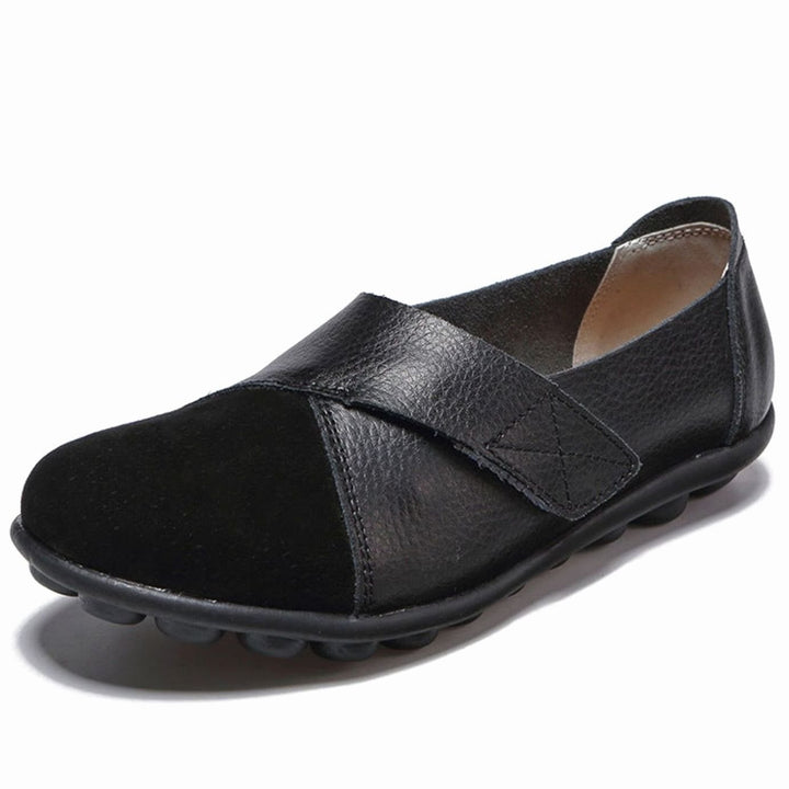 Women's Leather Slip-On Flat Loafers Cushioned Insole