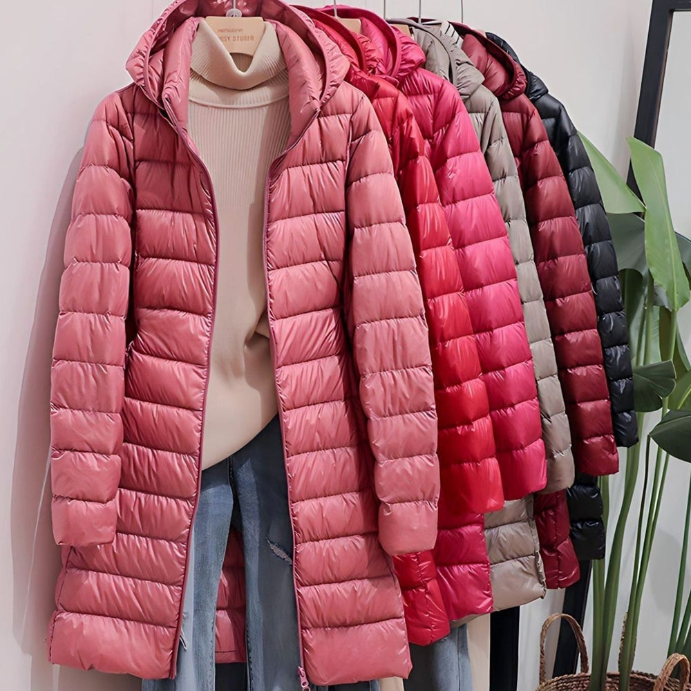Women's Lightweight Hooded Long Puffer Down Jacket