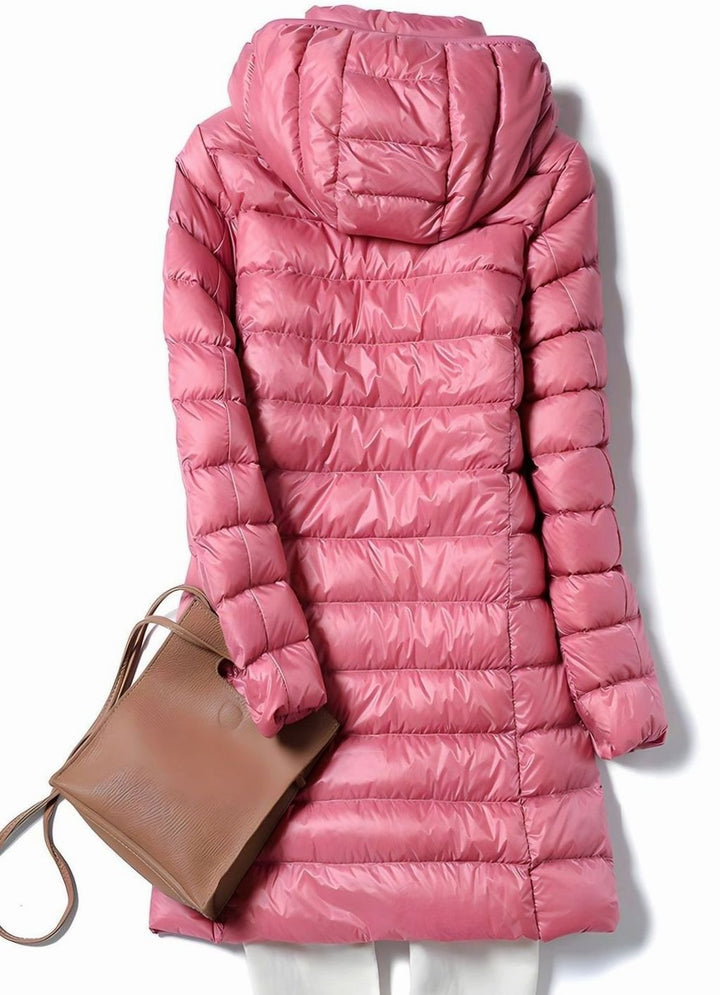Women's Lightweight Hooded Long Puffer Down Jacket