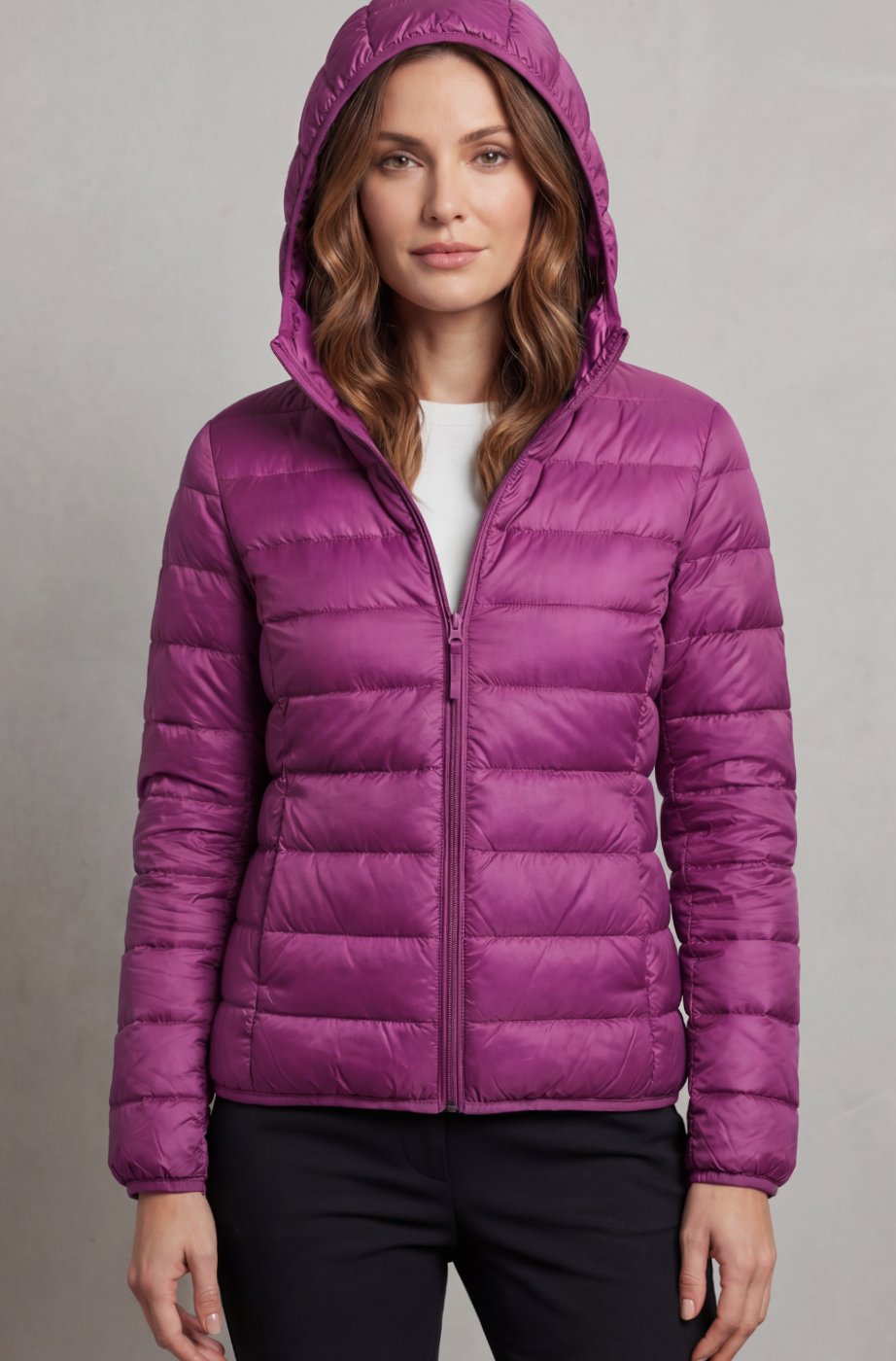 Women's Lightweight Packable Hooded Puffer Jacket