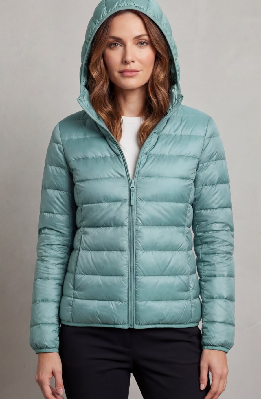 Women's Lightweight Packable Hooded Puffer Jacket