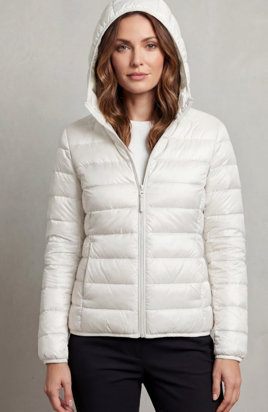 Women's Lightweight Packable Hooded Puffer Jacket