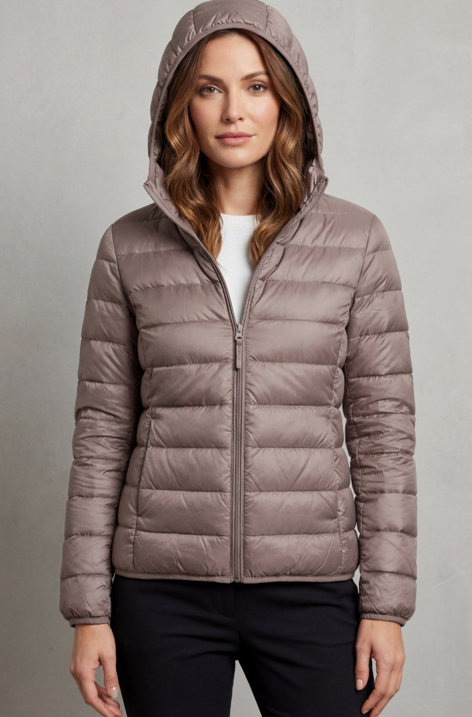 Women's Lightweight Packable Hooded Puffer Jacket